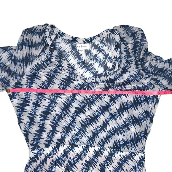 Velvet by Graham & Spencer Leah Blue Tie Dye Long Sleeve Peasant Dress Size M - Picture 11 of 15